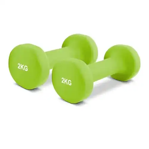 Hanteln 2 kg MSPORTS Hantelset Neopren Paar inkl. Übungsposter
