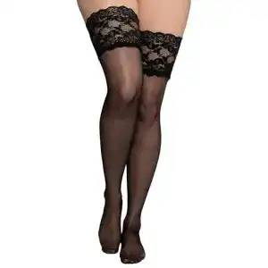 Halterlose Strümpfe Ulla Popken Damen, Schwarz, Einheitsgröße