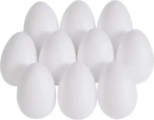Styroporei VBS 10er-Set Styropor-Eier 6×4,5cm weiß Osterei Deko