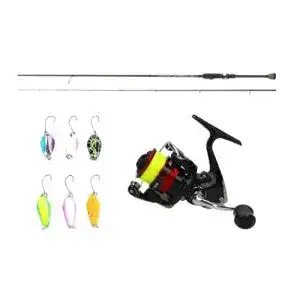 Spinnruten-Set Spooncombo Spinnrute Spinnrolle Angelschnur
