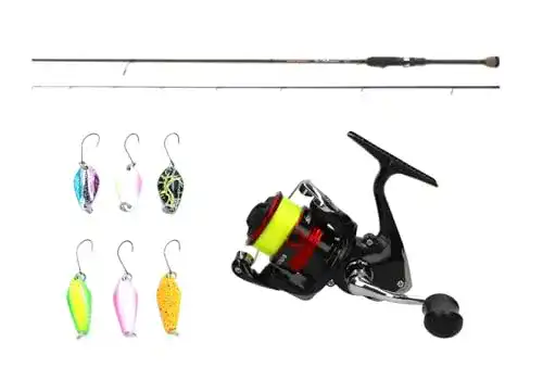 Spinnruten-Set Spooncombo Spinnrute Spinnrolle Angelschnur