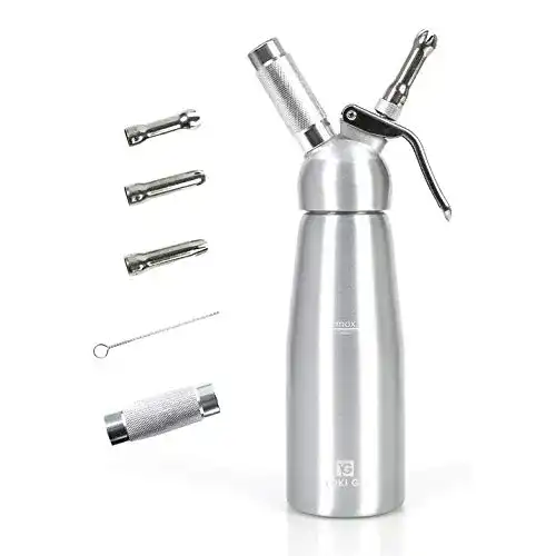 Sahnespender YG YUKI GO aus Aluminium (500ml) inkl. Aufsätze
