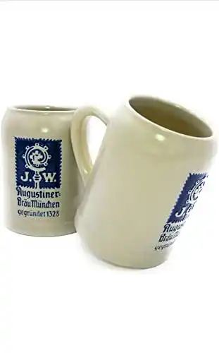 Steinkrug Augustiner Bräu München 2er Set 0,5 Liter