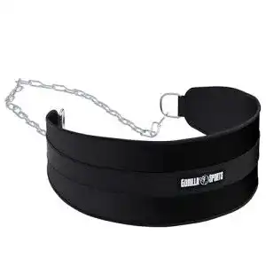 Dip-Gürtel GORILLA SPORTS ® Nylon mit Kette und Karabiner