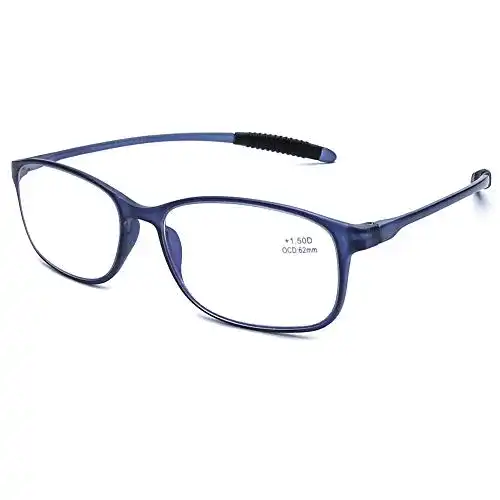 Lesebrille DOOViC Blaulichtfilter Computer Matt Blau/Eckig
