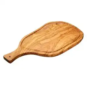 Schneidebrett (Olivenholz) Erreke, 53×27 cm mit Griff und Saftrille
