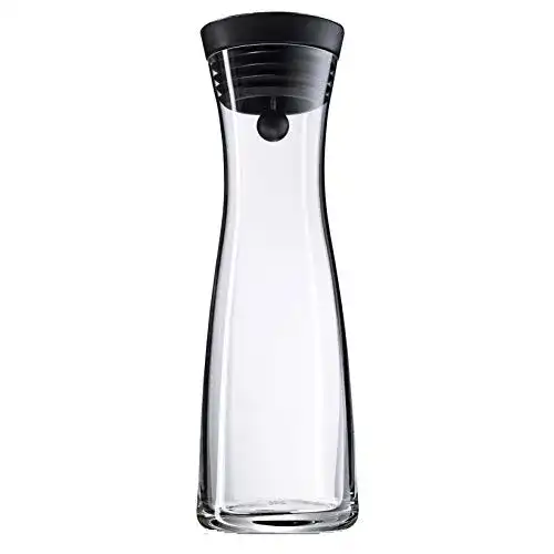 Wasserkaraffe WMF Basic aus Glas, 1 Liter, Glaskaraffe mit Deckel