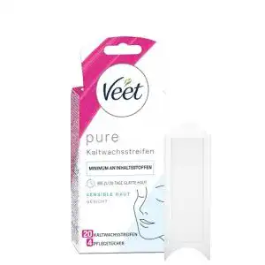 Kaltwachsstreifen Gesicht Veet PURE, 10 x Doppelstreifen