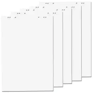 Flipchartpapier Faxland 5x Flipchartblöcke, Weiss Blanco, je Block