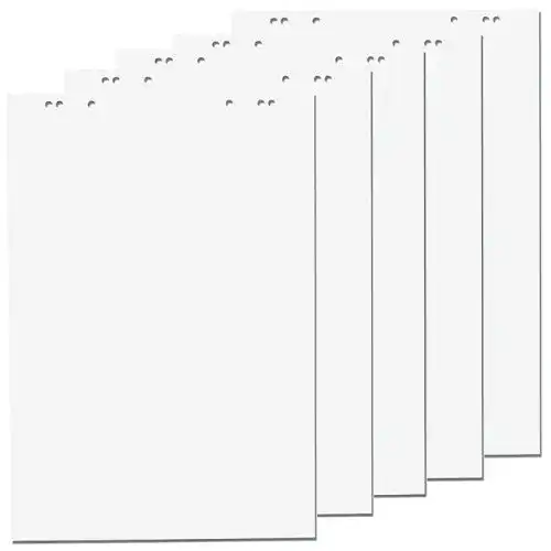 Flipchartpapier Faxland 5x Flipchartblöcke, Weiss Blanco, je Block