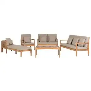 Garteneckbank (Holz) Beliani Modernes Gartenmöbel Set 2, Akazie