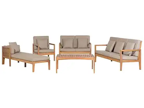 Garteneckbank (Holz) Beliani Modernes Gartenmöbel Set 2, Akazie