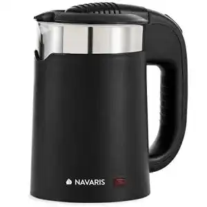 Wasserkocher 0,5 Liter Navaris Edelstahl mit 2 Trinkbechern