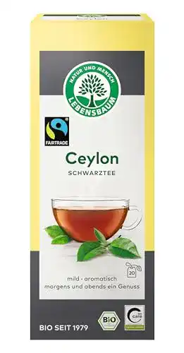 Bio-Schwarztee Lebensbaum Schwarztee im Teebeutel Ceylon 40 g