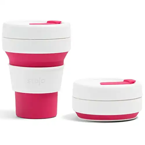 Faltbarer Kaffeebecher STOJO Collapsible Pocket Cup, Silikon, pink