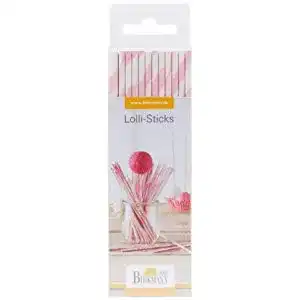 Cake-Pop-Stiele RBV Birkmann, 443198, Lolli-Sticks rosa gestreift