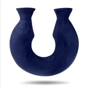 Nackenwärmflasche IMMIGOO U Wärmflasche PVC, Bezug Flanell
