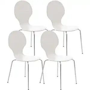 Stuhl CLP 4X Stapel Diego ergonomisch geformt mit Holzsitz