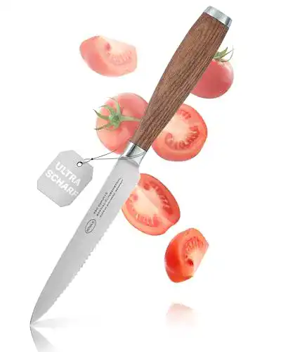 Universalmesser RÖSLE Wellenschliff Masterclass Nussbaumholz