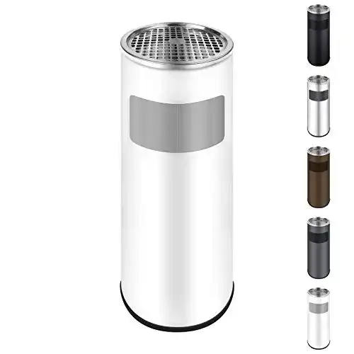 Standaschenbecher WELLGRO ® 2 in 1 & Mülleimer, Edelstahl