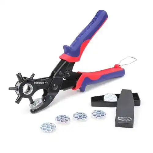 Lochzange WORKPRO Revolver Gürtel Leder 255 MM