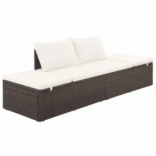 Rattansofa vidaXL Sonnenliege Poly Rattan Braun Gartenliege