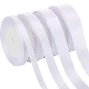 Satinband Tatuo 4 Rollen Verschönerungsband, 4 Größen, Weiß