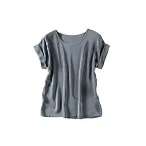 Seidenbluse Generic Damen T-Shirt aus 100 % Seide, lockerer Typ