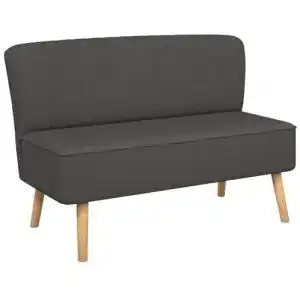 Küchensofa vidaXL Sofa 2-Sitzer Stoff Dunkelgrau Stoffsofa
