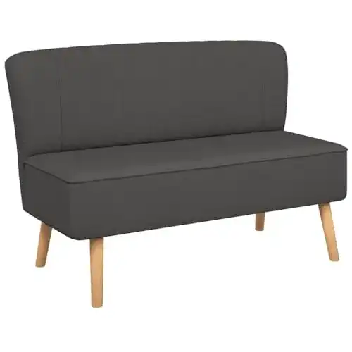 Küchensofa vidaXL Sofa 2-Sitzer Stoff Dunkelgrau Stoffsofa