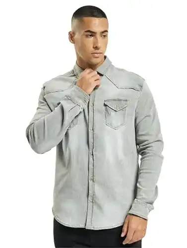 Jeanshemd Herren Brandit Denimshirt Riley – Grey – L