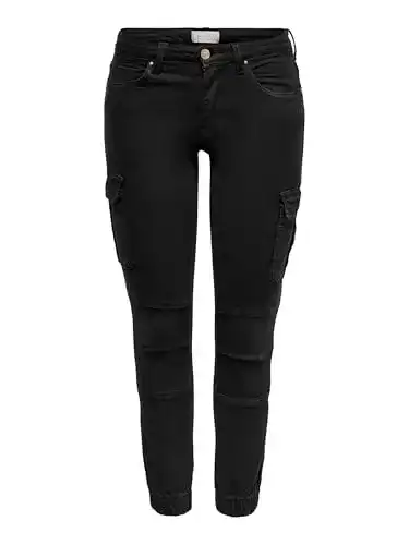 Cargohose Damen ONLY Cargo Jeans Hose Stretch Denim