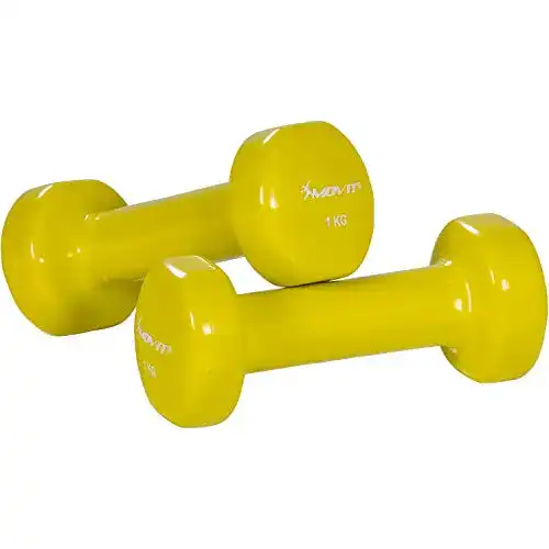 Hanteln 1 kg Movit 2er Set Vinylhanteln, Kurzhanteln