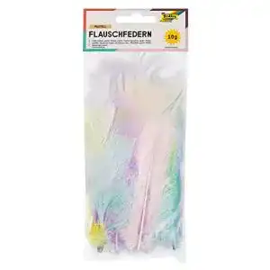 Federn zum Basteln folia 53219 – Federn Pastell, Flauschfedern