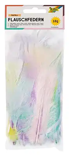 Federn zum Basteln folia 53219 – Federn Pastell, Flauschfedern