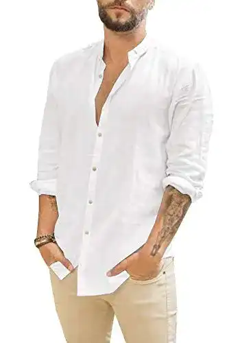Leinenhemd Herren Gemijacka Hemd Herren Langarm Sommer