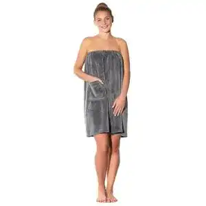 Saunakilt Damen ZOLLNER Mikrofaser, Grau, Größe L/XL