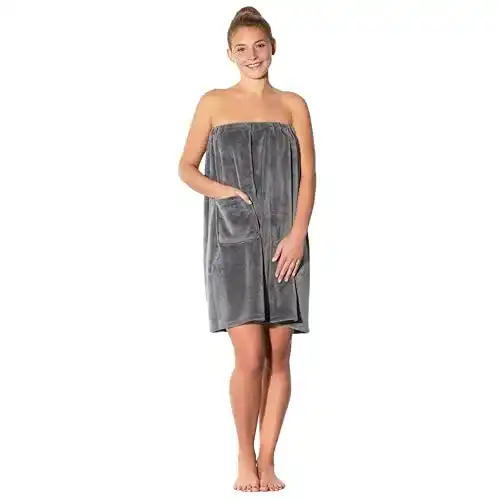 Saunakilt Damen ZOLLNER Mikrofaser, Grau, Größe L/XL