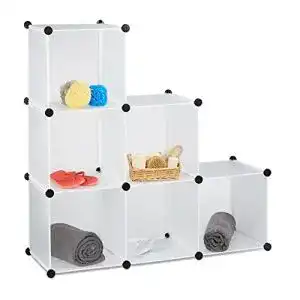 Steckregal Relaxdays Stufenregal 6 Fächer, als Kleiderschrank