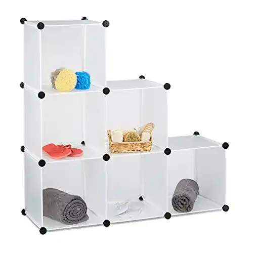 Steckregal Relaxdays Stufenregal 6 Fächer, als Kleiderschrank