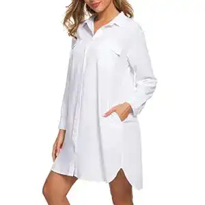 Blusenkleid find. Lässig Damen mit V-Ausschnitt und Langarm
