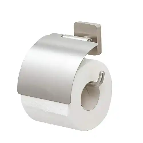Toilettenpapierhalter Tiger Onu mit Deckel, Edelstahl gebürstet