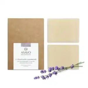 Lavendelseife ASAVO Premium, handgeschöpfte Naturseife, 2x95g
