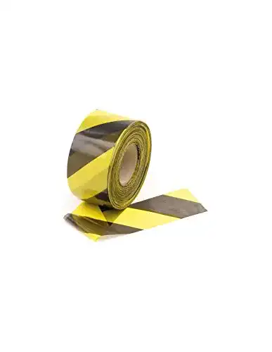 Absperrband gelb-schwarz Perel – 1188-500 Absperrband, 500 m