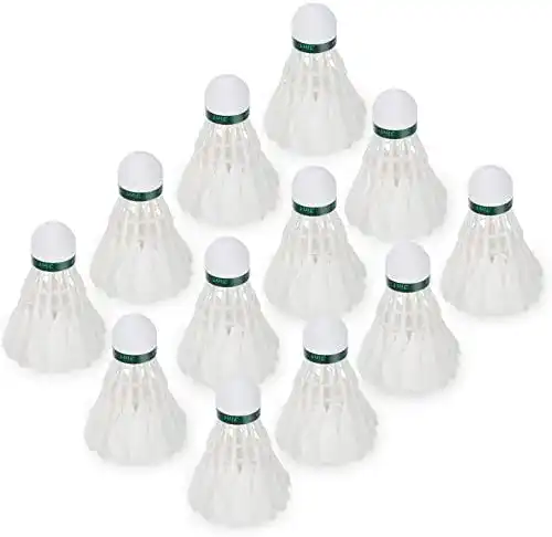 Naturfederbälle AIMTOP 12 Stück Badminton Federbälle