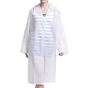 Durchsichtiger Regenmantel QUCHENG Klarer EVA Regenmantel Damen