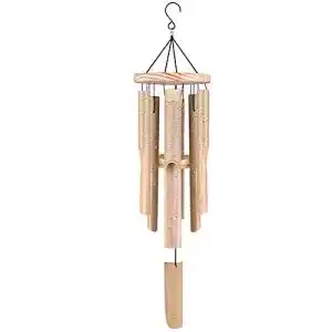 Windspiel wavraging, 6 handgeschnitzte Bambus-Röhre, 83 cm