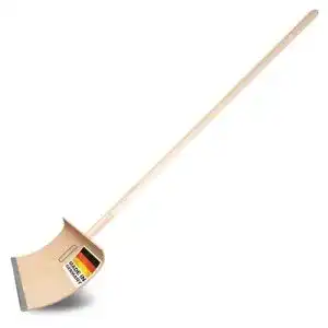Schneeschieber Holz SHW-FIRE, 50 cm, Schutzkante mit Stiel