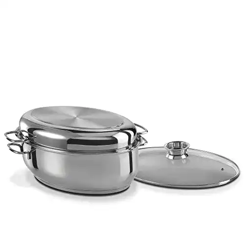 Edelstahl-Bräter GSW 411318 Edelstahl Multibräter 3in1 oval 38cm