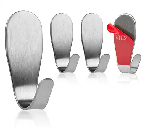 Klebehaken AOS Home 4 Stück Premium Edelstahl Handtuchhaken
